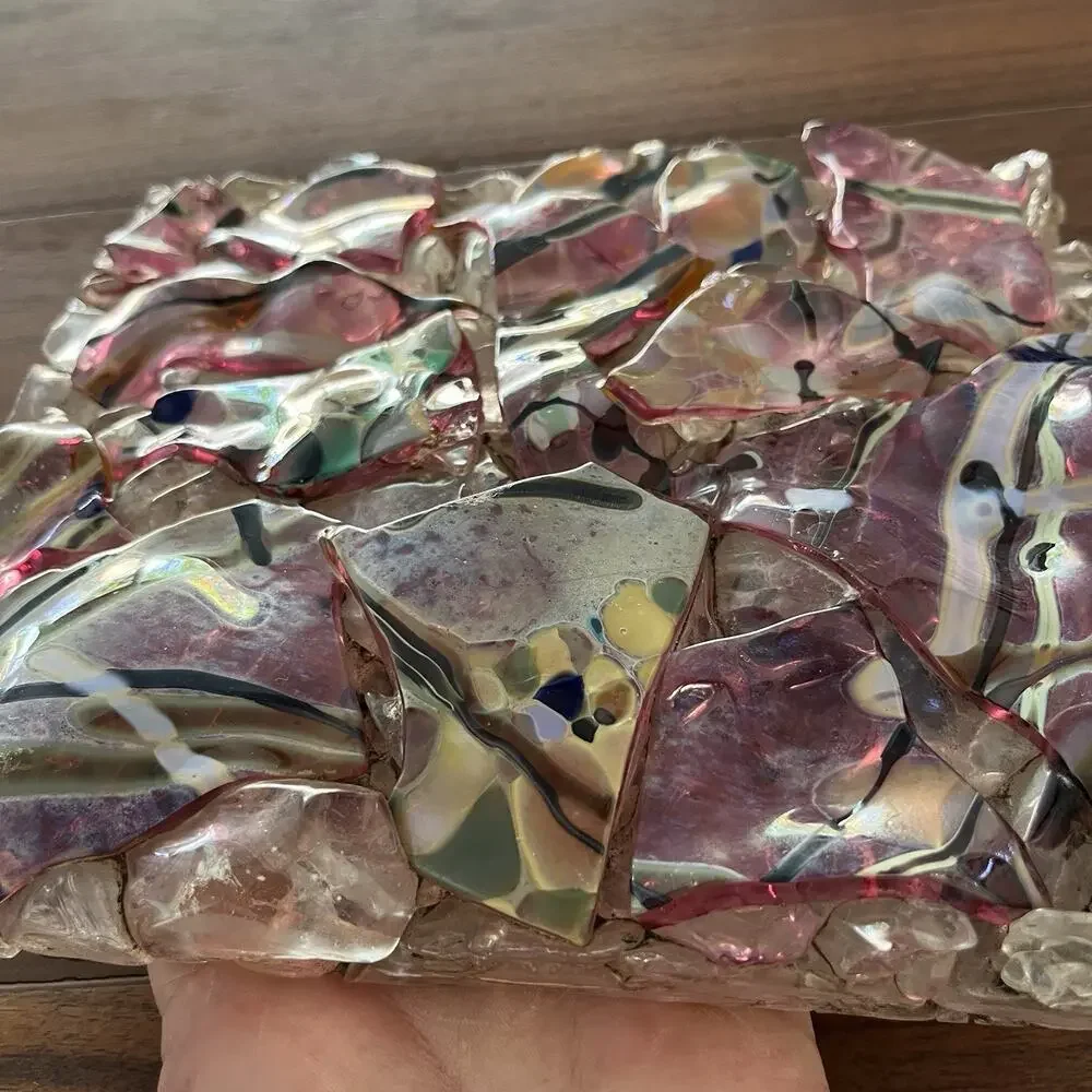 Murano Glass Shards Art Piece Paperweight Trivet Display 7.5